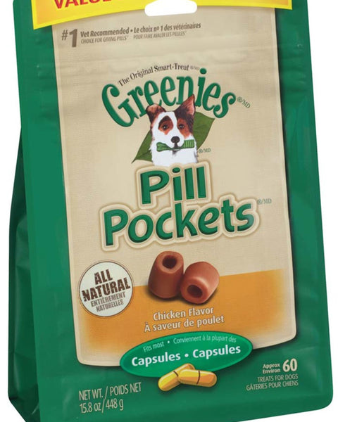 Greenies Pill Pockets for Capsules Chicken 1ea/60 ct, 15.8 oz