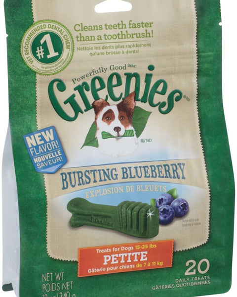 Greenies Dog Dental Treats Petite Blueberry 1ea/12 oz, 20 ct