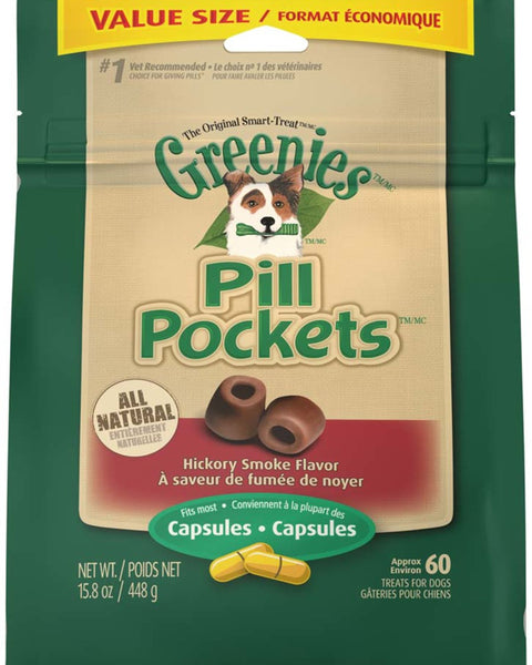 Greenies Pill Pockets for Capsules Hickory Smoke 1ea/60 ct, 15.8 oz