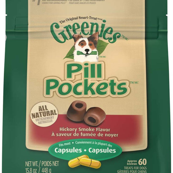 Greenies Pill Pockets for Capsules Hickory Smoke 1ea/60 ct, 15.8 oz