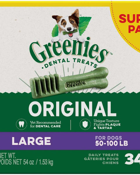 Greenies Dog Dental Treats Large Original 1ea/54 oz, 34 ct