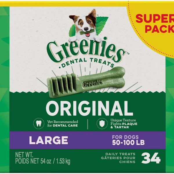 Greenies Dog Dental Treats Large Original 1ea/54 oz, 34 ct