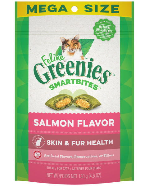 Greenies Feline SmartBites Skin & Fur Crunchy & Soft Adult Cat Treats Salmon 1ea/4.6 oz