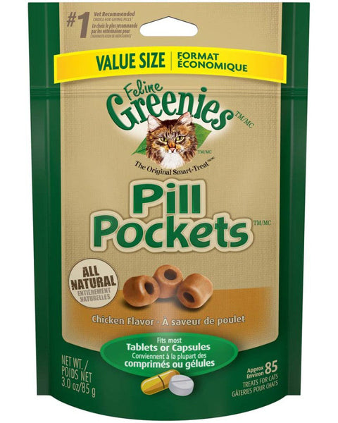 Greenies Feline Pill Pockets Cat Treats Chicken 1ea/3 oz, 85 ct