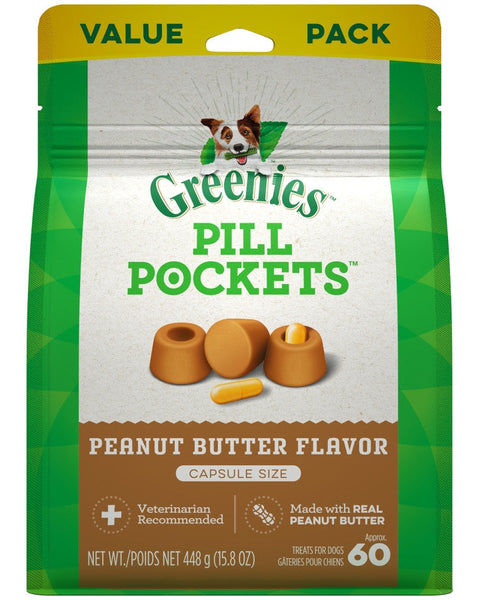 Greenies Pill Pockets for Capsules Peanut Butter 1ea/60 ct, 15.8 oz