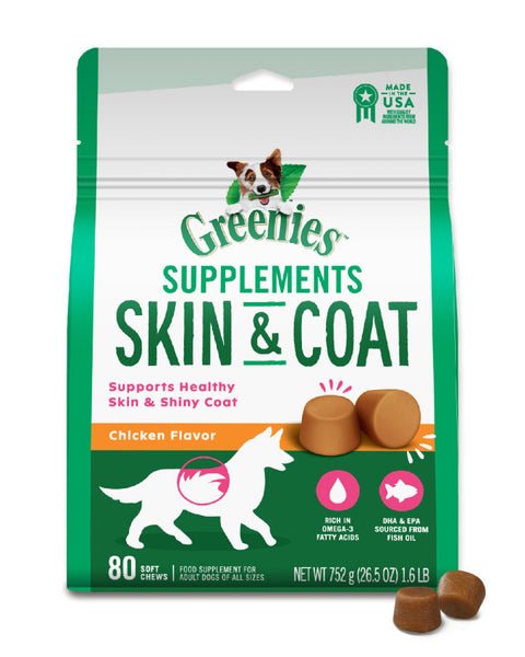 Greenies Skin & Coat Supplements 1ea/80 ct