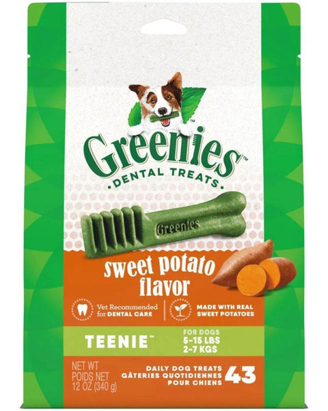 Greenies Dog Dental Treats Teenie Sweet Potato 1ea/12 oz, 43 ct