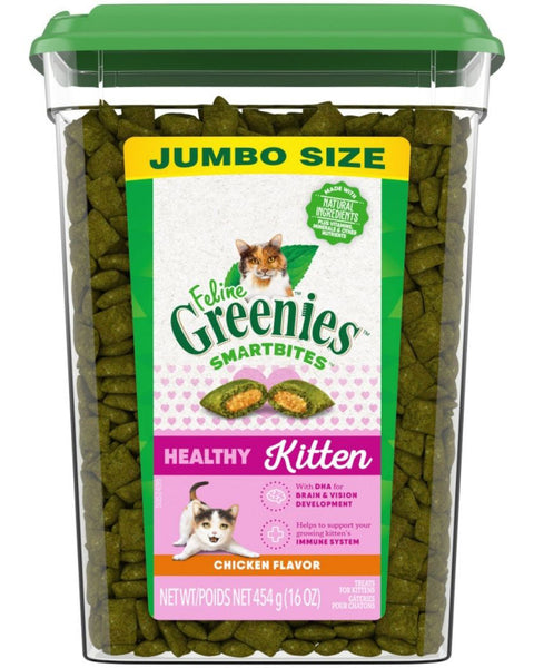 Greenies Feline Smart Bites Healthy Kitten Cat Treats Chicken 1ea/16 oz