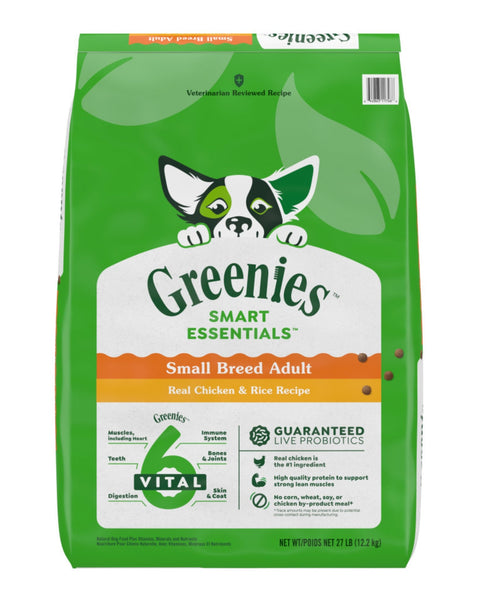 Greenies Smart Essentials Small Breed Dry Dog Food Chicken & Rice, 1ea/27 lb