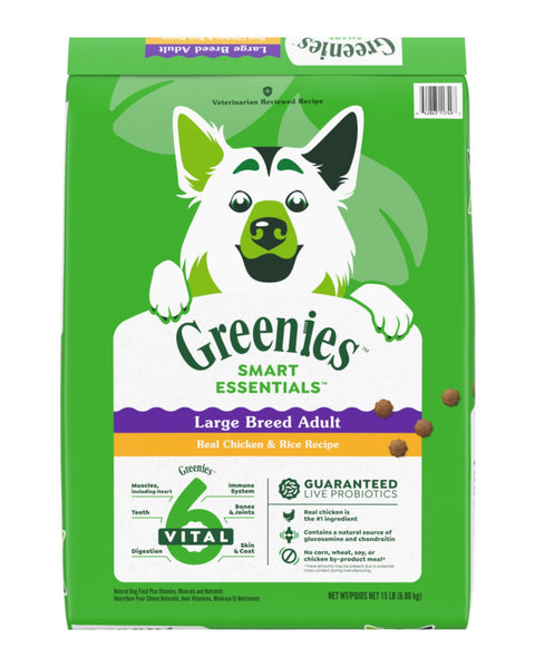 Greenies Smart Essentials Large Breed Dry Dog Food Chicken & Rice, 1ea/15 lb