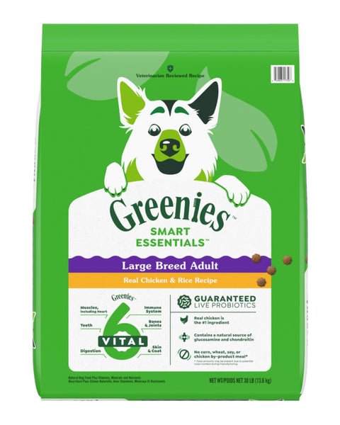 Greenies Smart Essentials Large Breed Dry Dog Food Chicken & Rice, 1ea/30 lb