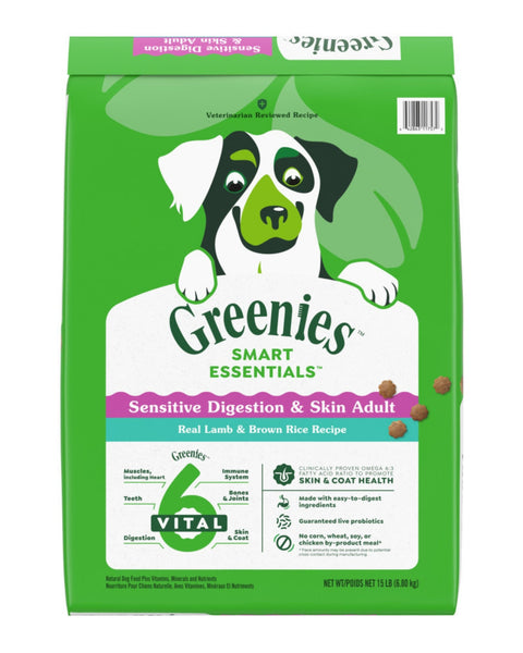 Greenies Smart Essentials Sensitive Digestion & Skin Dry Dog Food Lamb, 1ea/15 lb