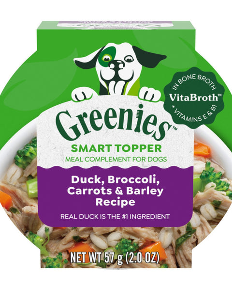Greenies Smart Topper Meal Compliment for Dogs Duck, Broccoli, Carrots & Barely, 10ea/2oz. (Case of 10)