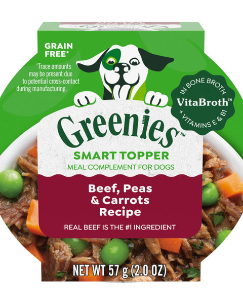 Greenies Smart Topper Grain-Free Meal Compliment for Dogs Beef, Peas & Carrots, 10ea/2oz. (Case of 10)