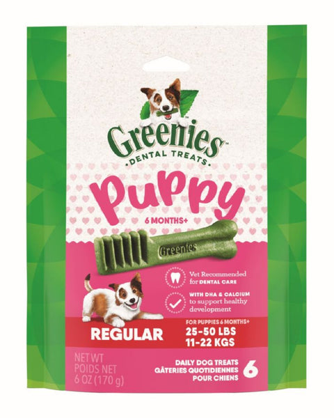 Greenies Puppy 6+ Months Dog Dental Treats Regular, 1ea/6oz.
