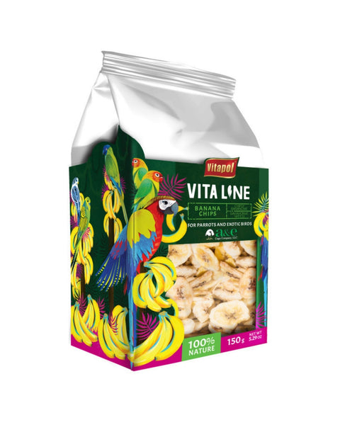 A & E Cages Vitapol Vita Line Banana Chips for Parrots & Exotic Birds 1ea/SM/MD