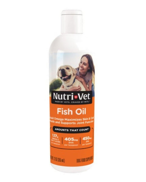 NutriVet Fish Oil Liquid Supplement for Dogs 1ea/12 oz