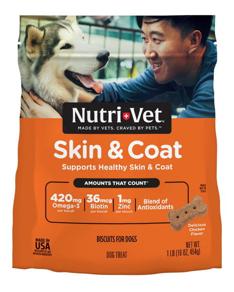 NutriVet Skin & Coat Dog Biscuits Chicken, 1ea/16 oz