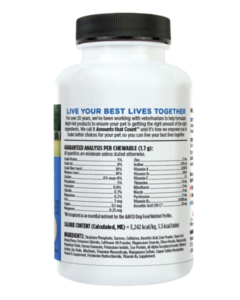 Nutri-Vet Multi-Vit Vitamins and Minerals Adult Dogs 1ea/60 Tablets