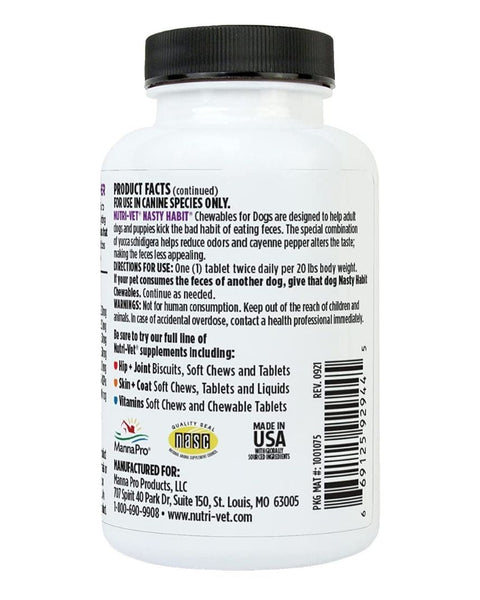 Nutri-Vet Nasty Habit Chewables for Dogs Liver 60ct 1ea/60 ct