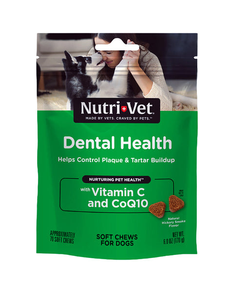 Nutri-Vet Dental Health Soft Chews for Dogs Hickory Smoke 70ct Hickory Smoke 1ea/70 ct