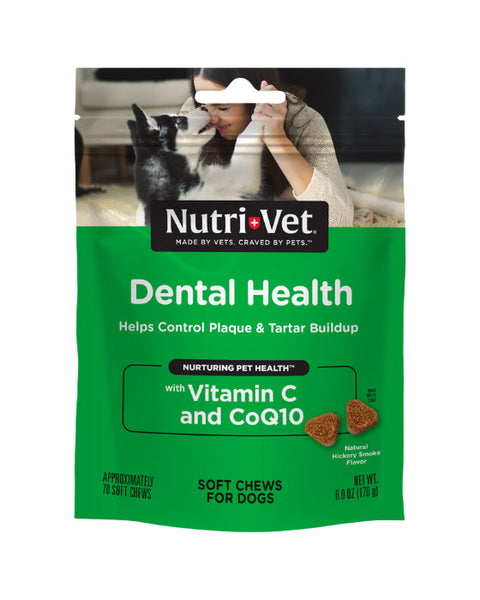 Nutri-Vet Dental Health Soft Chews for Dogs Hickory Smoke 70ct Hickory Smoke 1ea/70 ct