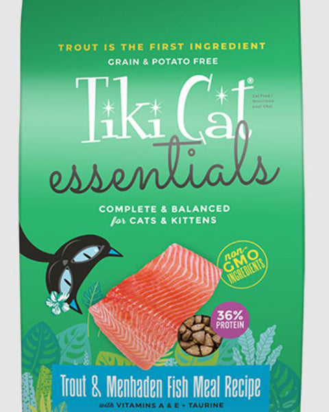 Tiki Pet Cat Essential Grain Free Trout Menhaden Fish 6Lb