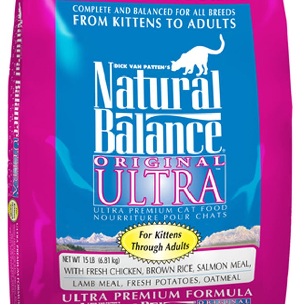 Natural Balance Pet Foods Original Ultra Premium Whole Body Health Dry Cat Food Chicken Meal & Salmon Meal 1ea/15 lb