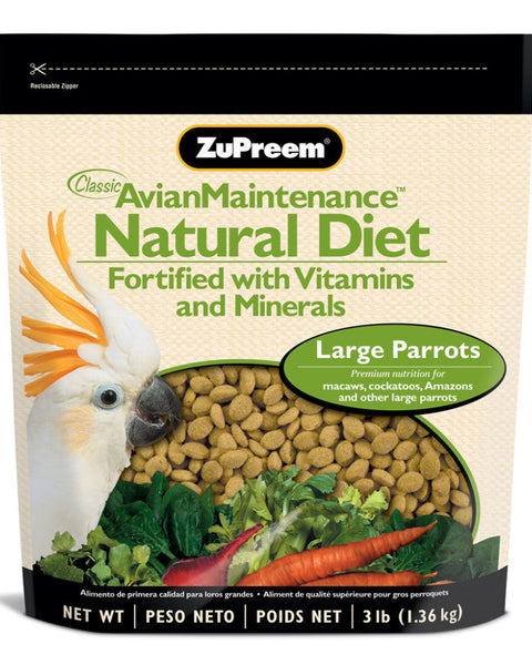 ZuPreem Natural Bird Food Large Parrots 1ea/3 lb