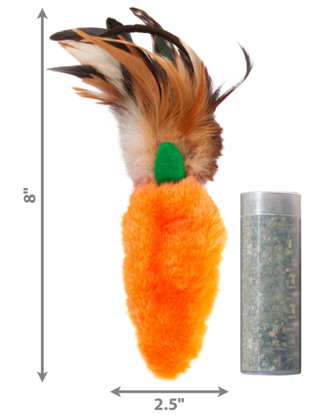 KONG Refillables Catnip Carrot with Feather Cat Toy Orange 1ea/One Size