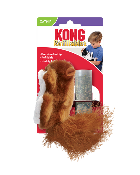 KONG Refillables Catnip Squirrel Cat Toy Brown 1ea/One Size
