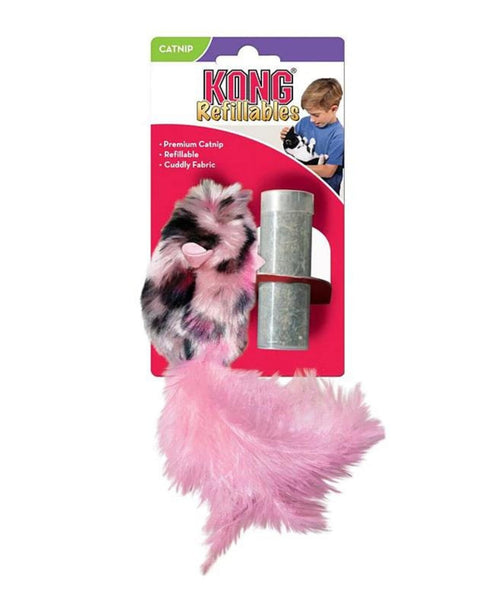 KONG Refillables Catnip Field Mouse Cat Toy Pink 1ea/One Size