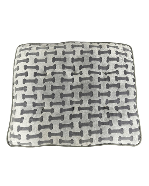 Ethical Pet Sleep Zone Luxe Bone Print Pillow 38? Light Gray
