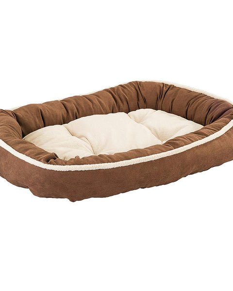 Ethical Pet Sleep Zone Shearling Oval Cuddler 31" Chocolate