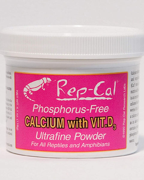 Rep-Cal Research Labs Phosphorous-Free Calcium with Vitamin D3 Ultrafine Powdered Supplement 1ea/3.3 oz