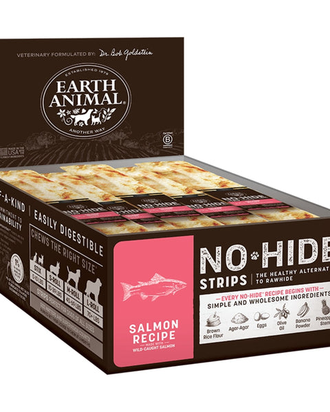 Earth Animal Dog No Hide Strips Salmon 60 Count