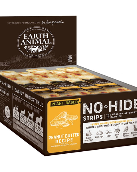 Earth Animal Dog No Hide Strips Peanut Butter 60 Count