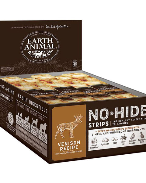 Earth Animal Dog No Hide Strips Venison 60 Count