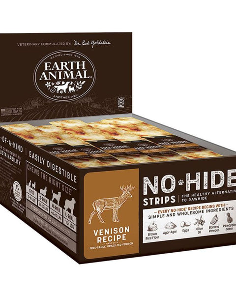 Earth Animal Dog No Hide Strips Venison 60 Count