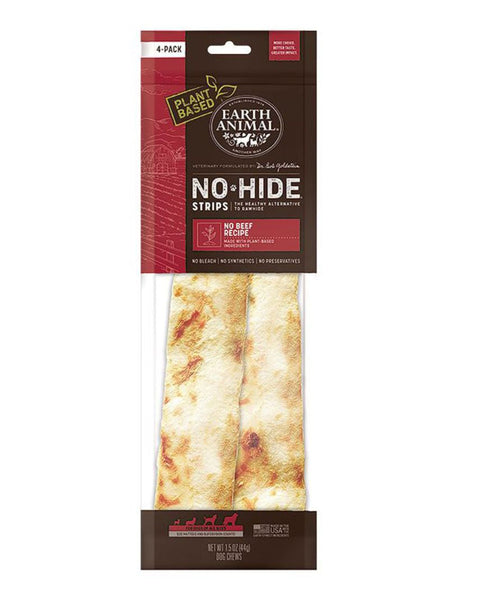 Earth Animal Dog No Hide Strips No Beef 4 Pack