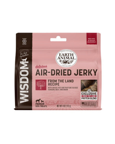 Earth Animal Dog Wisdom Air-Dried Jerky From The Land 4oz.