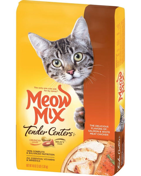 Meow-Mix Tender Centers Dry Cat Food Salmon & Chicken 1ea/3 lb