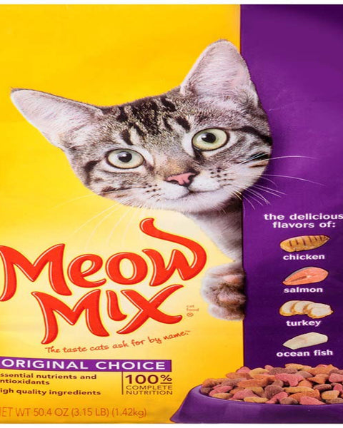 Meow-Mix Original Choice Dry Cat Food Chicken, Turkey, Salmon & Ocean Fish 1ea/3.15 lb