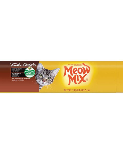 Meow-Mix Tender Centers w/Vitality Bursts Dry Cat Food Salmon & Turkey 1ea/13.5 lb