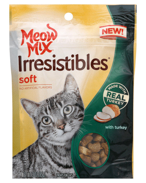 Meow-Mix Irresistibles Soft Cat Treats Turkey 5ea/3 oz