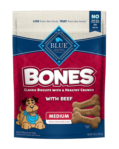 Blue Buffalo Bones Dog 16oz. Beef Medium Biscuit