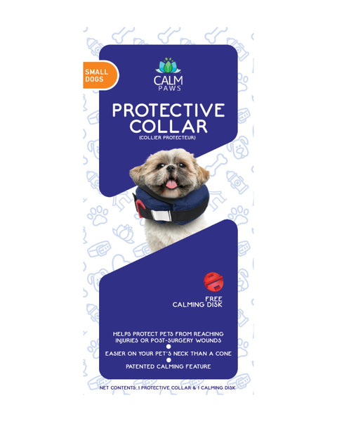 Calm Paws Protective Inflatable Collar w/ Dog Calming Disk Small