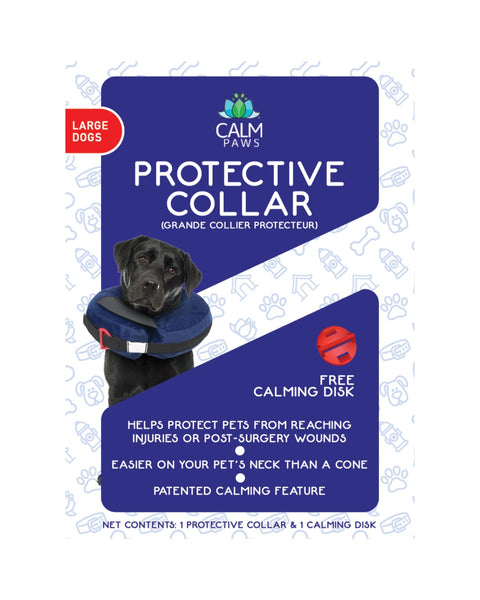 Calm Paws Protective Inflatable Collar w/ Dog Calming Disk Large