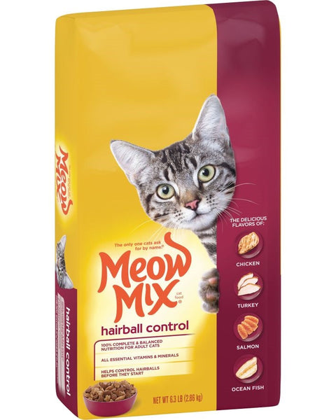 Meow-Mix Hairball Control Dry Cat Food Chicken, Turkey, Salmon & Ocean Fish 1ea/6.3 lb