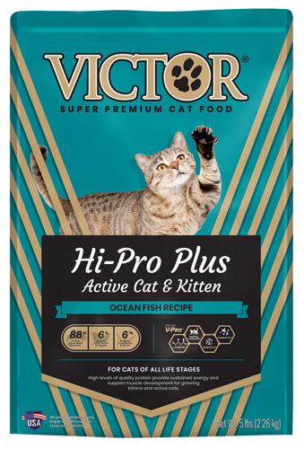 Victor Super Premium Dog Food Hi-Pro Plus Active Cat & Kitten Dry Cat Food Ocean Fish 1ea/5 lb